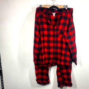 Wondershop at Target red plaid 2 piece pajama set size xl